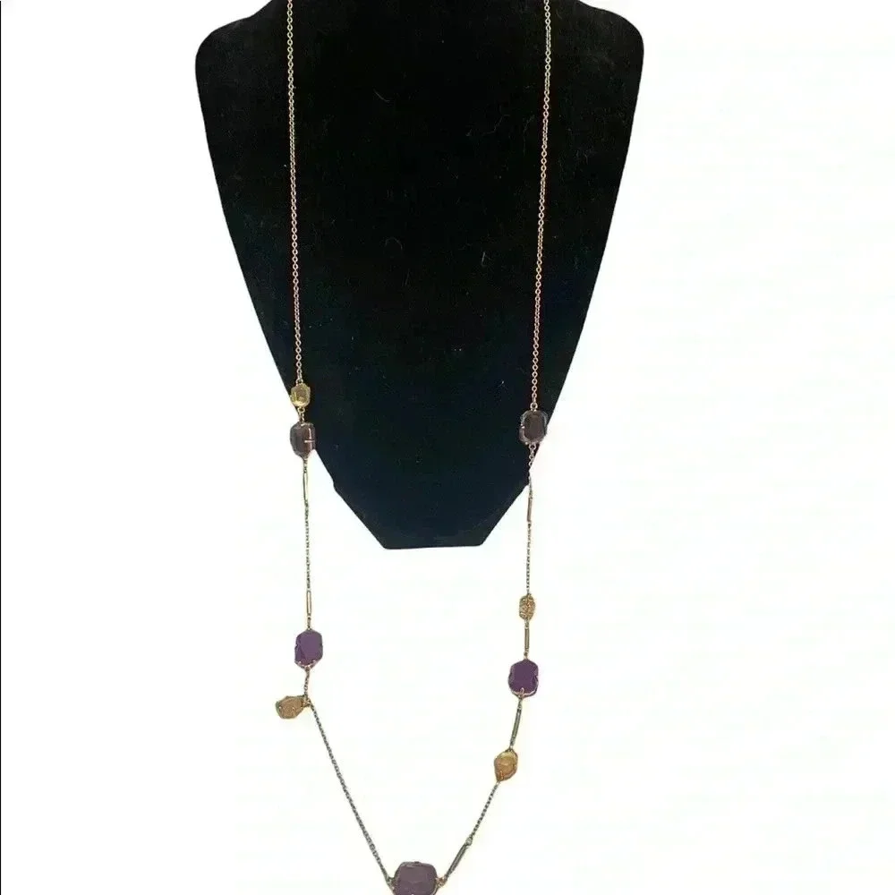 Kate Spade Purple and Yellow Stone Necklace